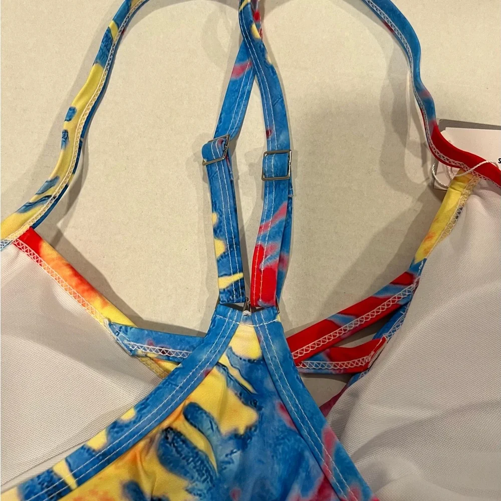 RoseGal  Women4XL Colorful Tankini Top Graphic Alien Pattern Built-In-Bra NWT